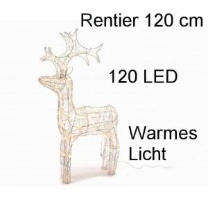 Kaemingk 491941 Rentier Acryl 120 cm 120 LED warmes Licht Aussen Weihnachten Dekoration