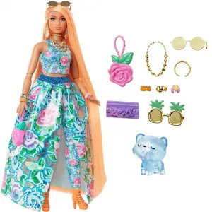 Barbie HHN14 Extra Fancy Doll in Floral Dress