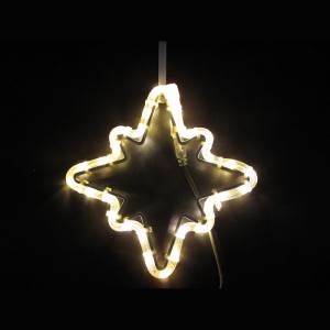 LED Weihnachtsstern ca. 26 cm mit Lichtschlauch beleuchteter Stern Aussen oder Innen