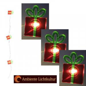 Lumineo Micro LED Batterie Lichterkette 20 LED 190 cm Timer Weihnachtsmotiv Weihnachtsgeschenk