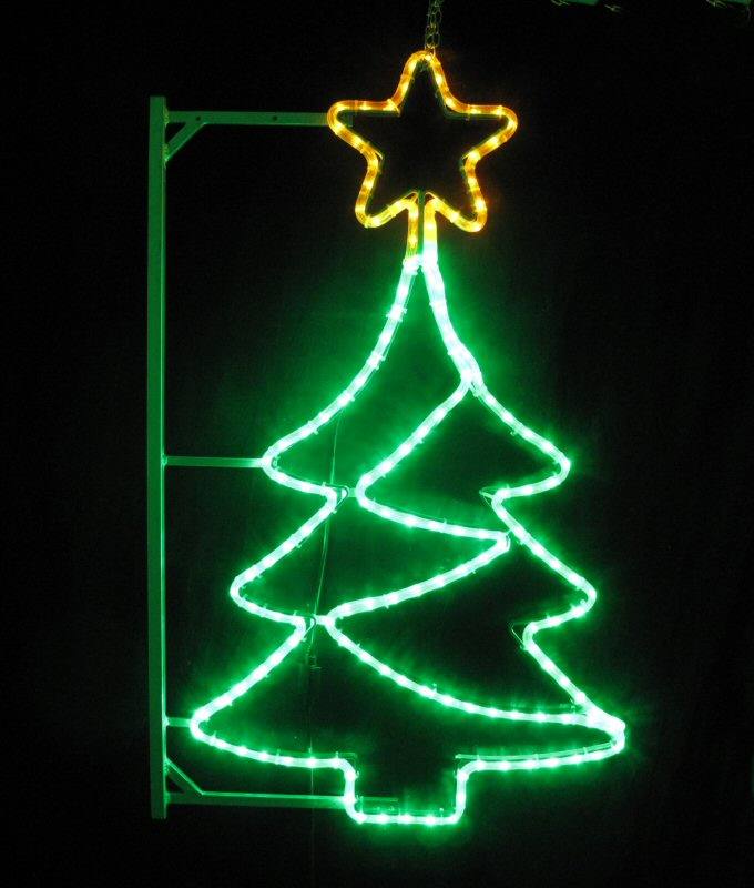 LED Weihnachtsbaum mit LED Lichtschlauch beleuchteter Stern ca